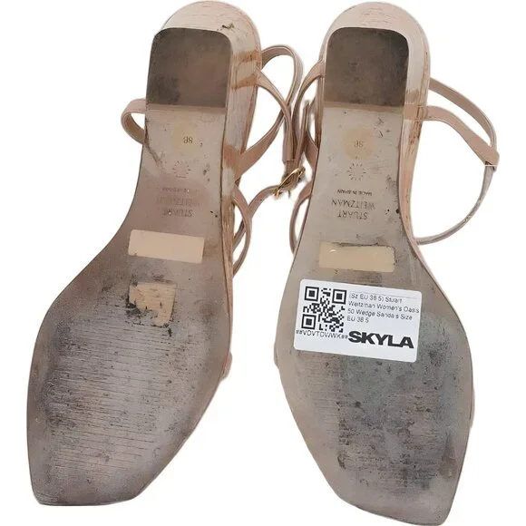 Stuart Weitzman Oasis 50 Wedge Sandals Women's EU 38.5 - Picture 6 of 6